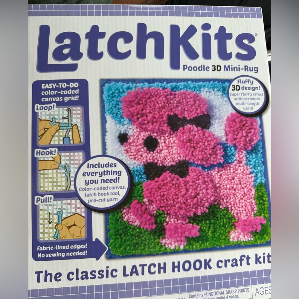 Latch Kits Poodle  3D Mini-Rug The Classic Latch Hook Craft Kit
